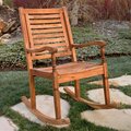 Pipers Pit Solid Acacia Wood Rocking Patio Chair; Brown PI586772